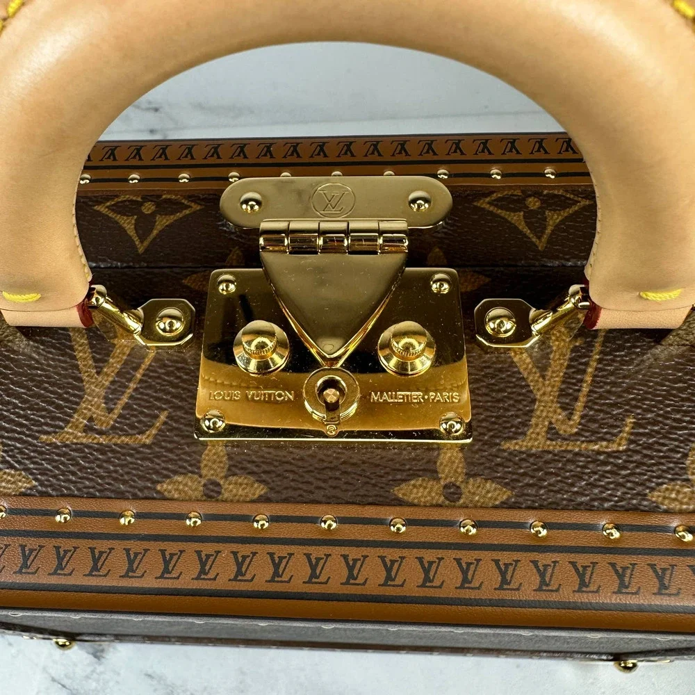 Louis Vuitton Petite Valise Trunk Bag Monogram LV box Purse Crossbody/Tote - Picture 12 of 16